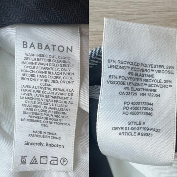 NWOTS Babaton agency pant Softly structured classic-fit high-waisted trousers - Picture 12 of 17